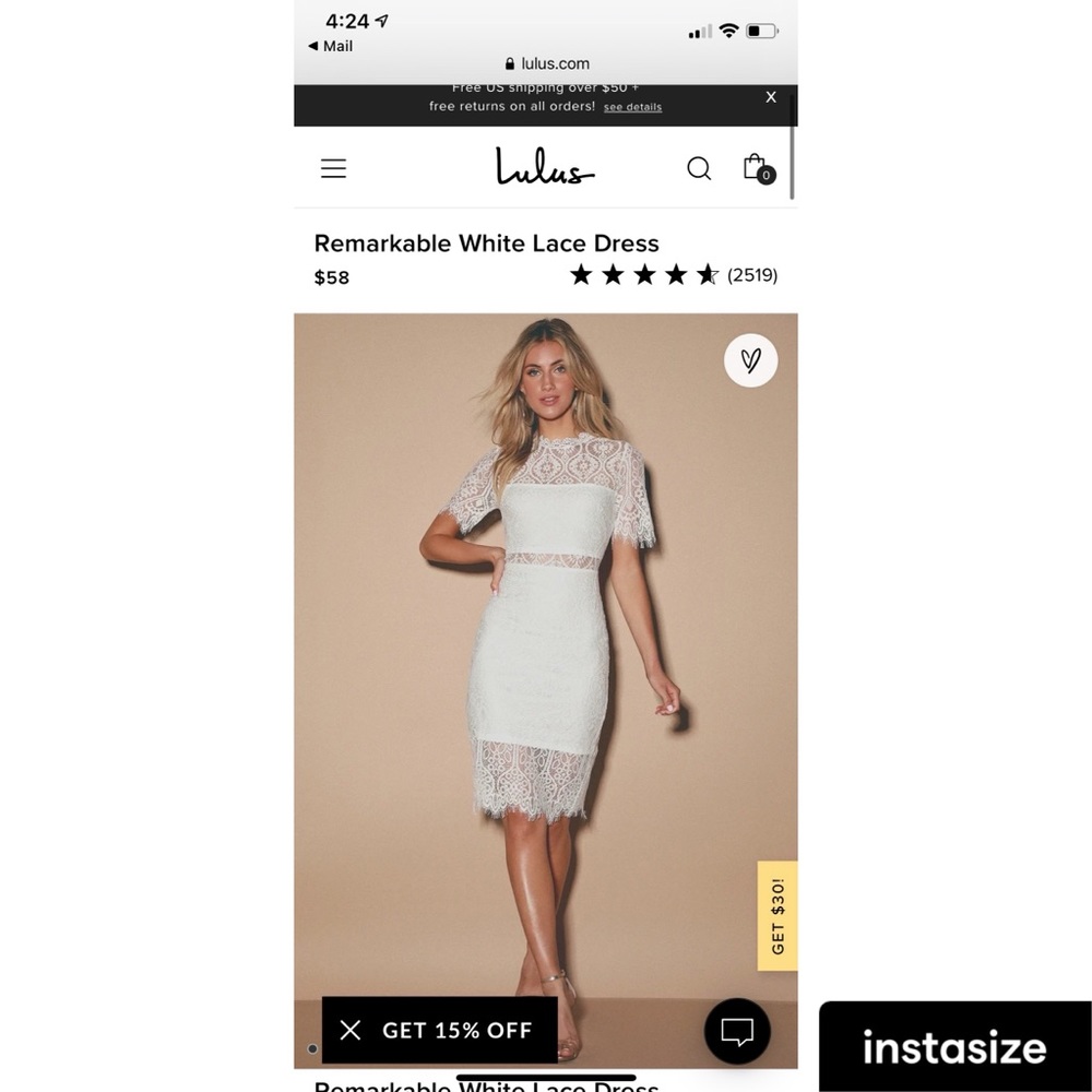 Remarkable white lace dress lulus size XS
